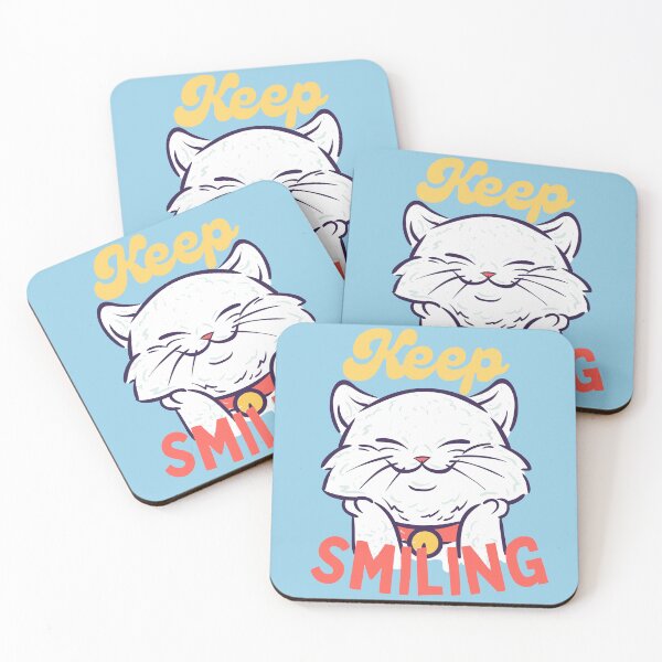 Item preview, Keep Smiling with a Cute Smiling White Cat designed and sold by quinellie.