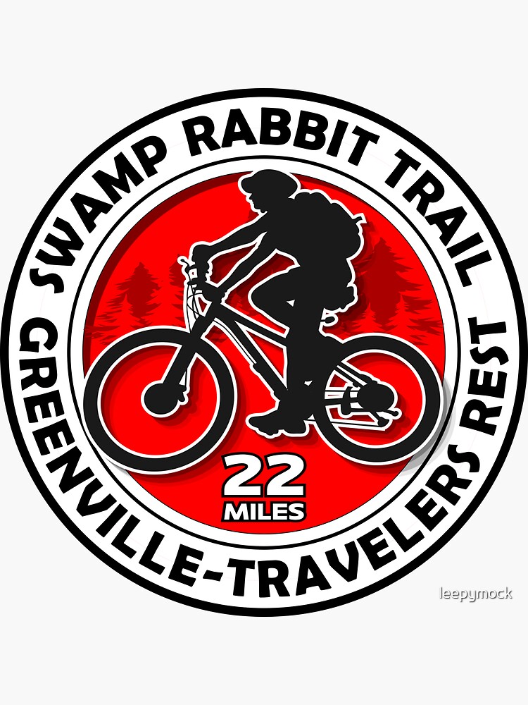 Thumbnail 3 of 3, Sticker, Swamp Rabbit Trail from Greenville to Travelers Rest, SC 22 mile designed and sold by leepymock.