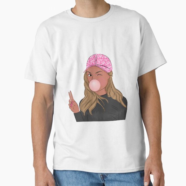 Cool and fashionable girl in a cap with gum Classic T-Shirt