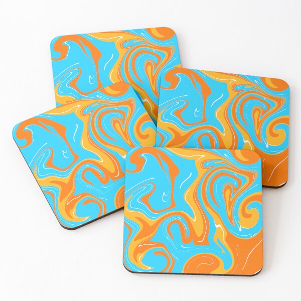 Item preview, Abstract Colorful Liquid Art Pattern with the Color Blue and Orange designed and sold by quinellie.