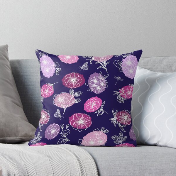 Item preview, Night Garden Flowers on Navy designed and sold by Jack-and-Winnie.