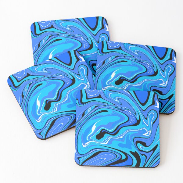 Item preview, Abstract Colorful Liquid Art Pattern with the Color Blue and Black designed and sold by quinellie.