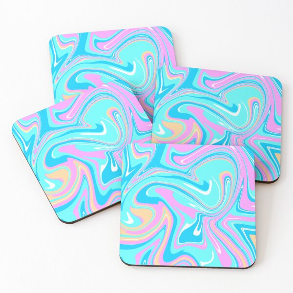 Item preview, Abstract Colorful Liquid Art Pattern with the Color Pink, Blue, Mint Blue, and Peach designed and sold by quinellie.