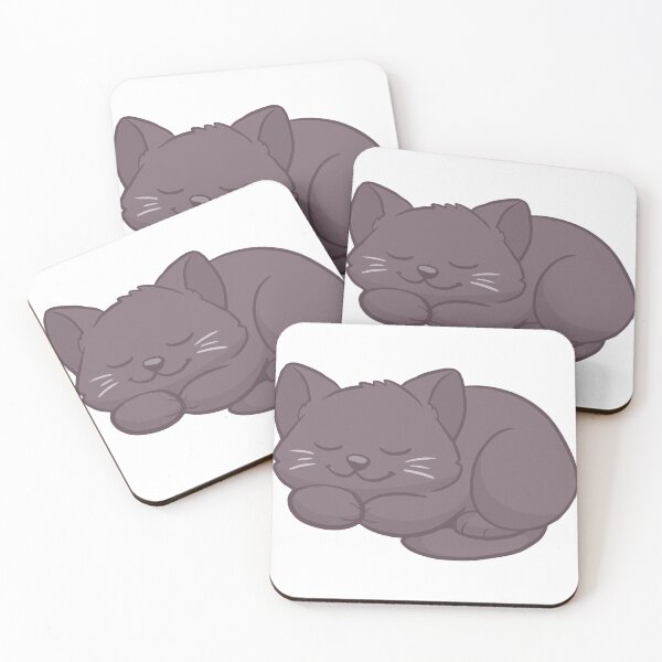 Aperçu de l'œuvre Mignon chat bleu russe Chibi / chaton endormi créée et vendue par AgentFM.