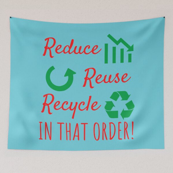 Item preview, reduce reuse recycle in that order designed and sold by Endeavour-Tees.