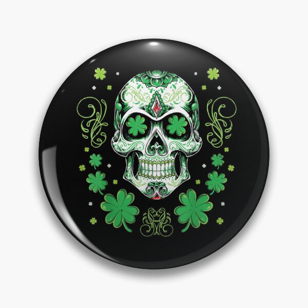 Item preview, Sugar Skull Shamrock With Leopard Turban St Patrick's Day designed and sold by Andreberube.