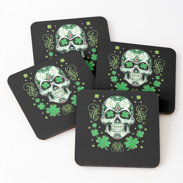 Item preview, Sugar Skull Shamrock With Leopard Turban St Patrick's Day designed and sold by Andreberube.
