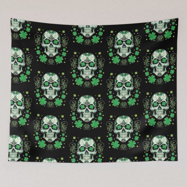 Item preview, Sugar Skull Shamrock With Leopard Turban St Patrick's Day designed and sold by Andreberube.