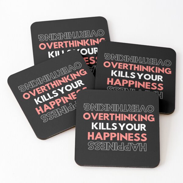 Item preview, Warning OVERTHINKING KILLS YOUR HAPPINESS - funny upside down quote designed and sold by MiKy1997.