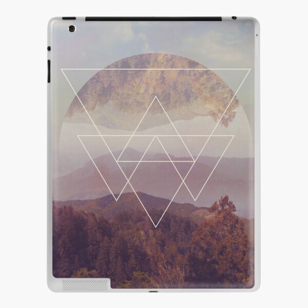 Forest View With Mountains, Modern Design iPad Skin