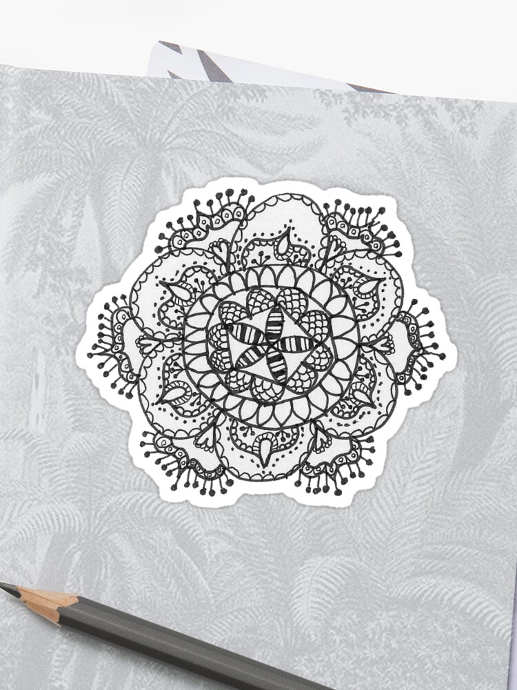 Aesthetic Tumblr Mandala Zentangle Doodle Sticker