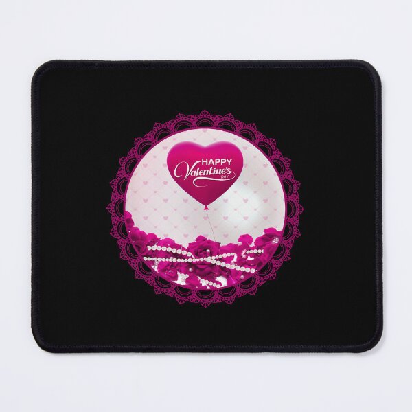 Item preview, Happy Valentine’s Day Roses and Pearls (Hot Pink on Black) designed and sold by PawsitiveMum.