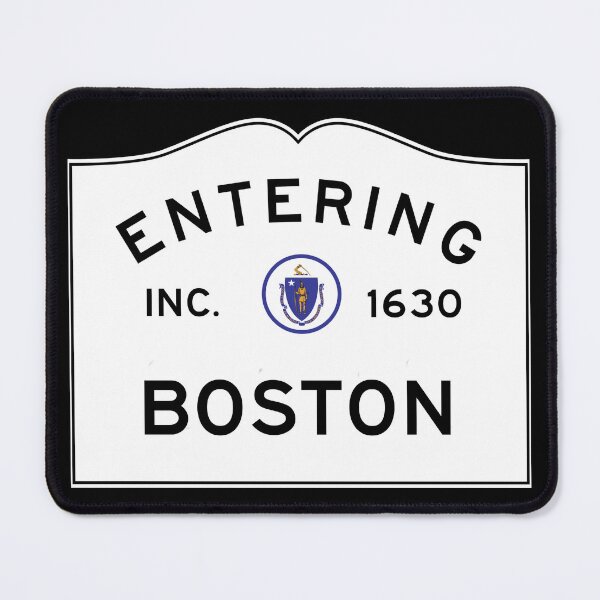 Artikelvorschau, Betreten von Boston - Straßenschild des Commonwealth von Massachusetts entworfen und verkauft von NewNomads.