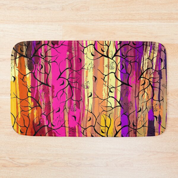 Item preview, watercolor strips, rainbow, tree, leaves, black and white pattern designed and sold by Natairbrush.