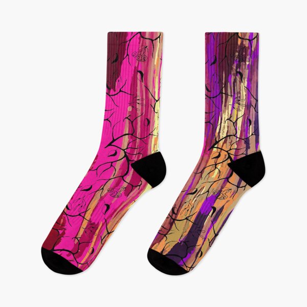 Item preview, watercolor strips, rainbow, tree, leaves, black and white pattern designed and sold by Natairbrush.