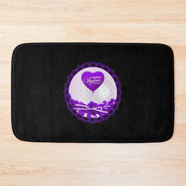 Item preview, Happy Valentine’s Day Roses and Pearls (Purple on Black) designed and sold by PawsitiveMum.