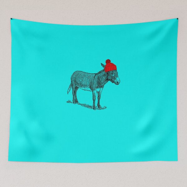 Item preview, Donky Mule Burro wearing a beanie hat. Sticker designed and sold by MahmoudZaid.