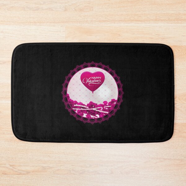 Item preview, Happy Valentine’s Day Roses and Pearls (Hot Pink on Black) designed and sold by PawsitiveMum.