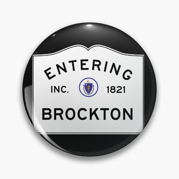 Artikelvorschau, Einfahrt nach Brockton - Verkehrsschild des Commonwealth of Massachusetts entworfen und verkauft von NewNomads.