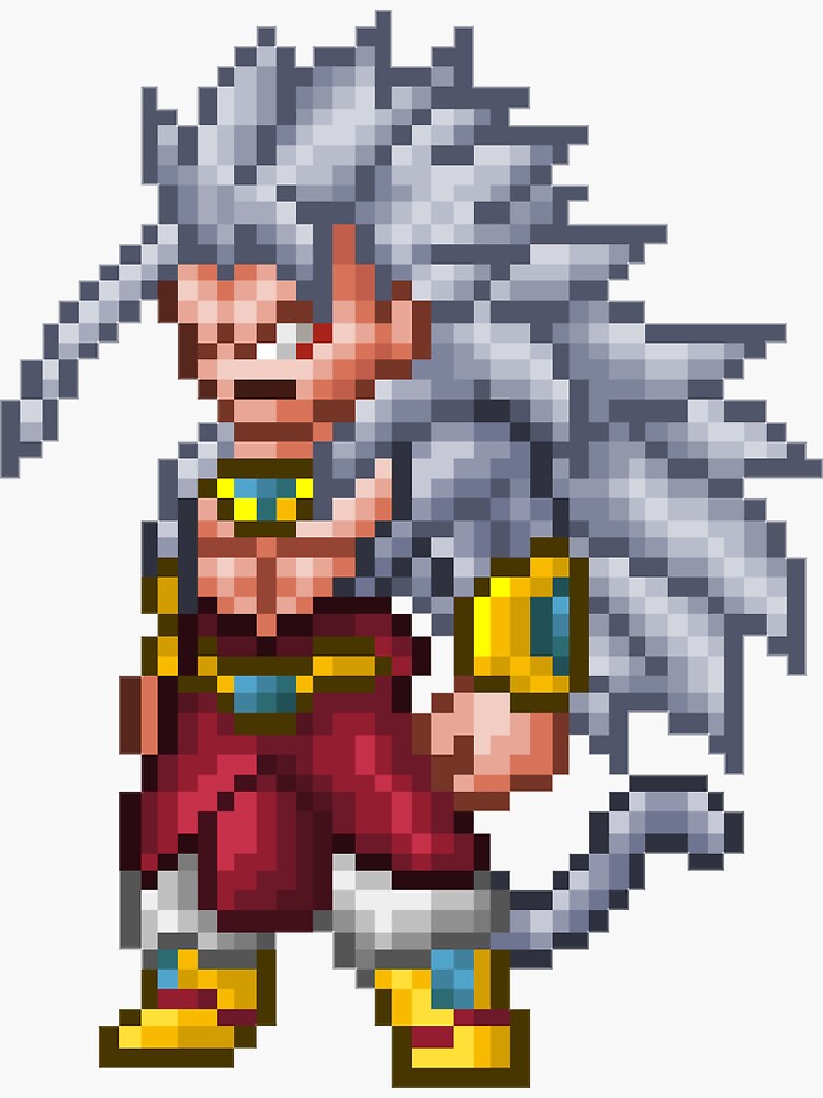 Broly Super Saiyan 5 HQ Pixel Edition Sticker for Sale by adventfan