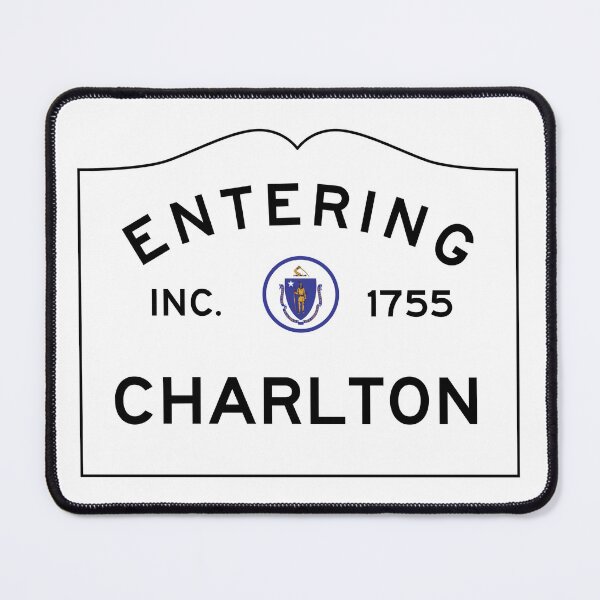 Item preview,  Entering Charlton Massachusetts - Commonwealth of Massachusetts Road Sign  designed and sold by NewNomads.