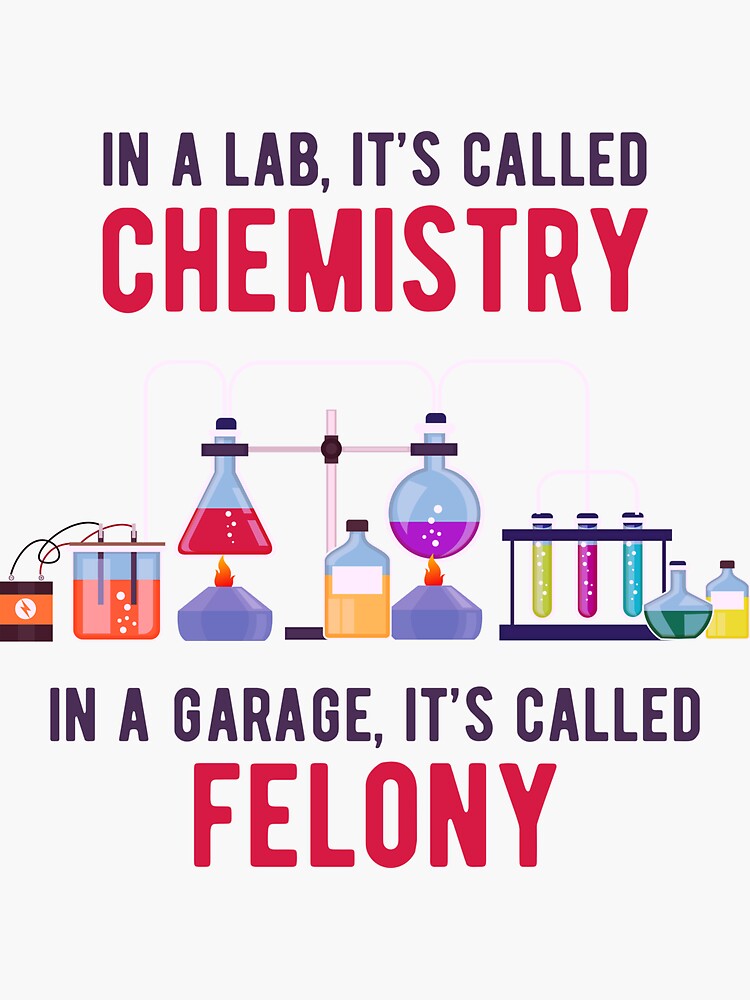 " Funny Chemistry Laboratory Joke" Sticker by ReignGFX Redbubble