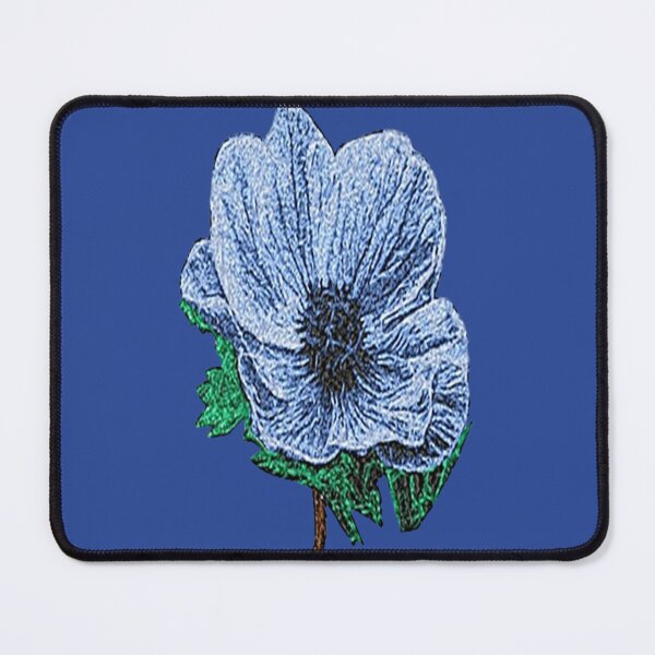 Item preview,  Machine embroidery, Aesthetic Blue Flower Embroidered Design, Stitch crafting, unique embroidered art designed and sold by RudolphBarnard.