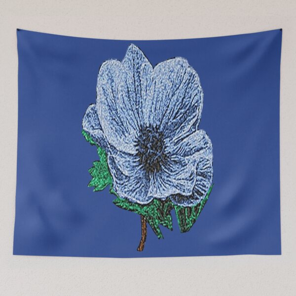 Item preview,  Machine embroidery, Aesthetic Blue Flower Embroidered Design, Stitch crafting, unique embroidered art designed and sold by RudolphBarnard.