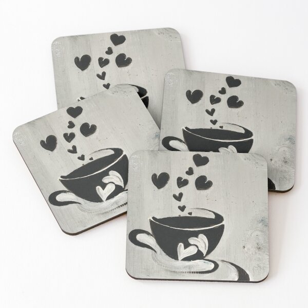 Item preview, coffee drawing cup and hearts coffee morning designed and sold by vibeno1.