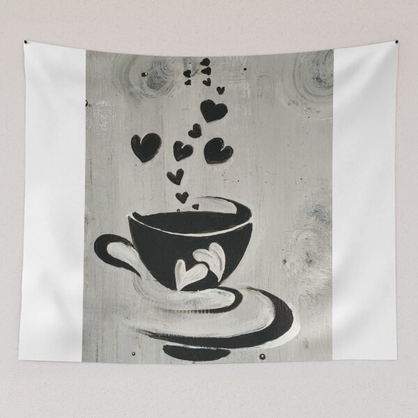 Item preview, coffee drawing cup and hearts coffee morning designed and sold by vibeno1.