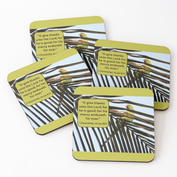 Item preview, 1 Chronicles 16:34 KJV with Parakeet designed and sold by Linda Walsh.