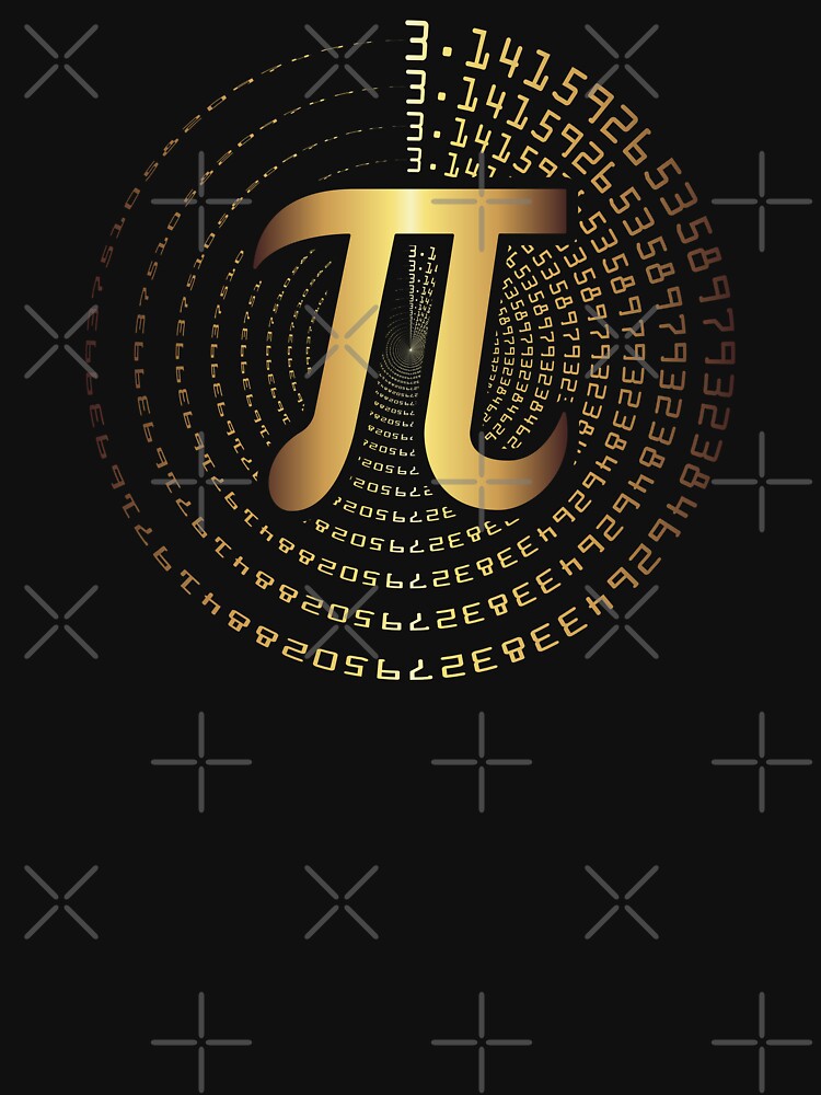 "Pi Day 2023 Celebration Gold Spiral Pi Symbol 3.14" Tshirt for Sale