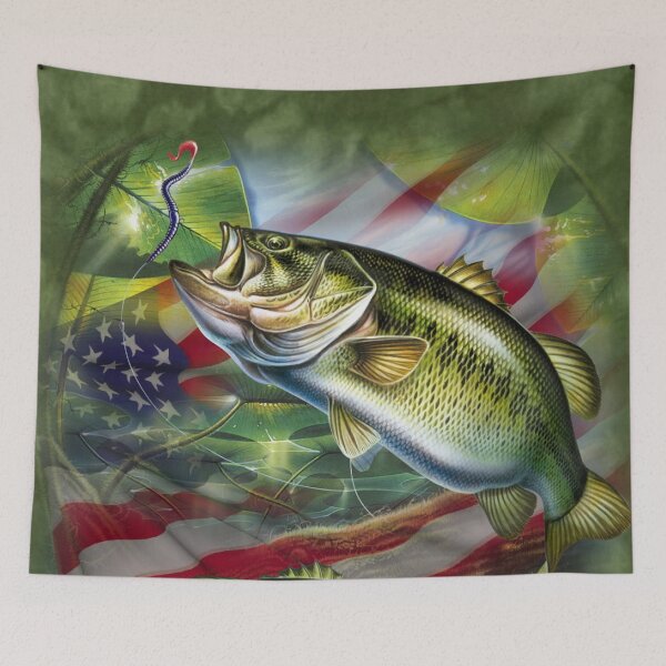 Item preview, cool fishing usa flag designed and sold by chanchan79.