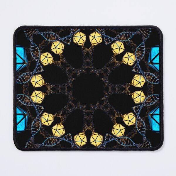 Item preview, Atom DNA Mandala Blue Yellow designed and sold by Dorota Didyk.