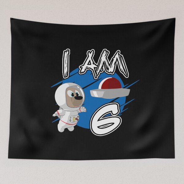 Item preview, I Am 6 Years - Space Pup and Little UFO designed and sold by onicon.