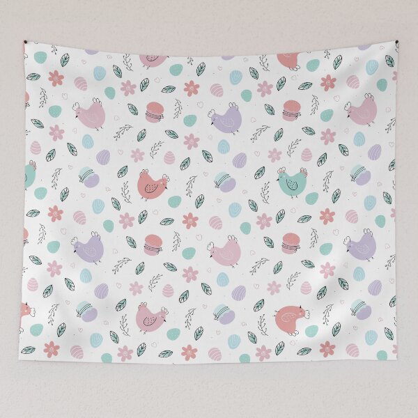 Item preview, Cute Easter Egg and Chicken Spring Pattern designed and sold by ILLYL Creatives.
