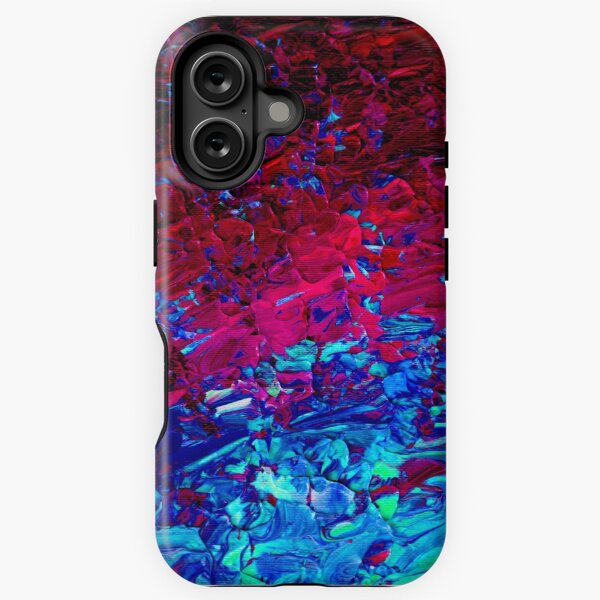 Item preview, ETERNAL TIDE Bold rich Colorful Deep Purple Fuchsia Magenta Turquoise Royal Blue Ombre Waves Abstract Acrylic Painting designed and sold by EbiEmporium.