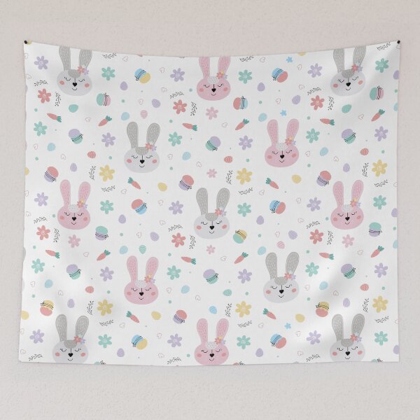 Item preview, Cute Easter Bunny Egg Floral Spring Pattern designed and sold by ILLYL Creatives.