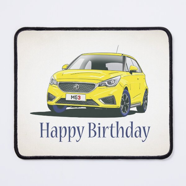 Item preview, Yellow MG3 Car Birthday Card designed and sold by Webazoot Industries - Car Art.