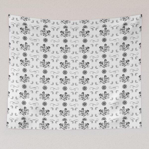 Item preview, Black Swirly Floral Pattern (Floral Pattern) designed and sold by i-longmanshop.