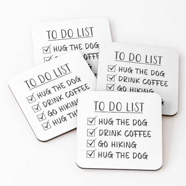 Item preview, Dog, Coffee, and Hiking Quote - To Do List designed and sold by Primroaddesigns.