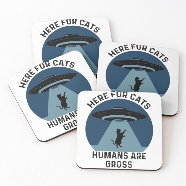 Item preview, Here for the cats humans are gross, funny cat lovers shirt, aliens taking cats from the earth designed and sold by kind4you.