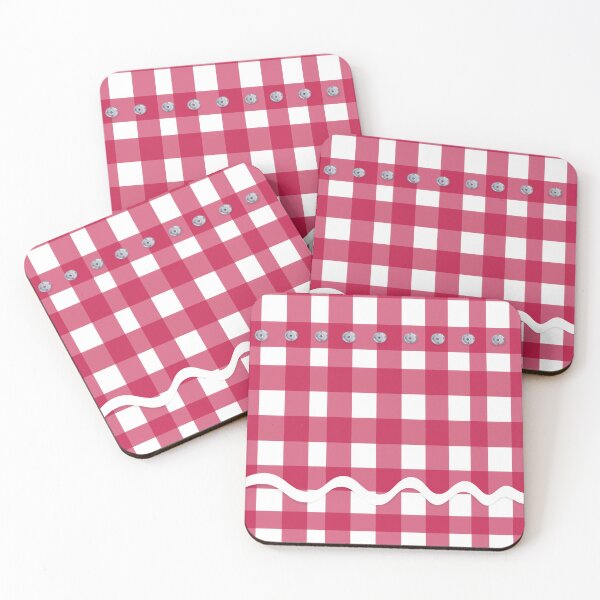 Item preview, Wonky gingham, Rick-rack and poppers print designed and sold by redraiph.