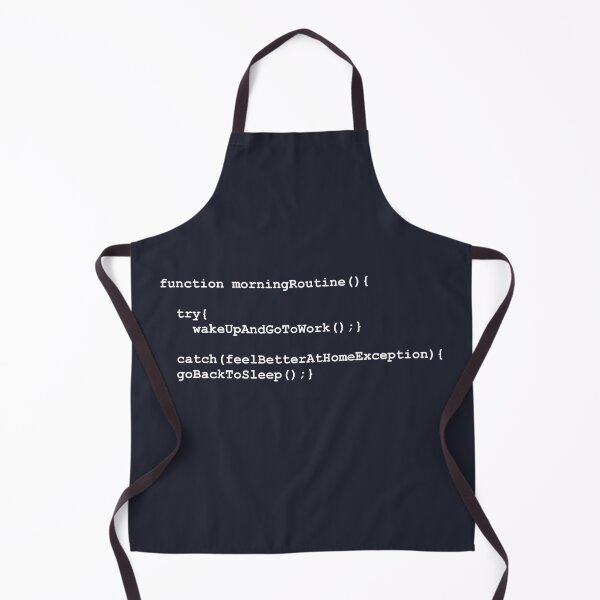 Artikelvorschau, Lustige Morgenroutine als Programmiercode gerendert (weiß) entworfen und verkauft von SolidEarthArt.