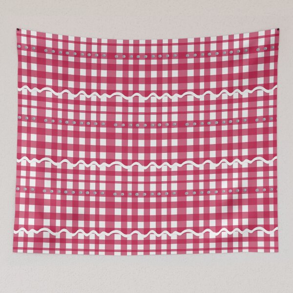 Item preview, Wonky gingham, Rick-rack and poppers print designed and sold by redraiph.