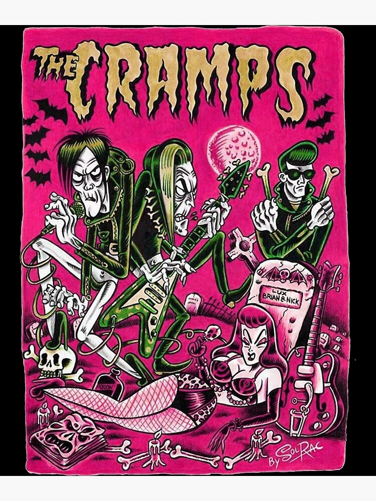 Discover Rock Retro vintage The Cramps American rock band Premium Matte Vertical Poster