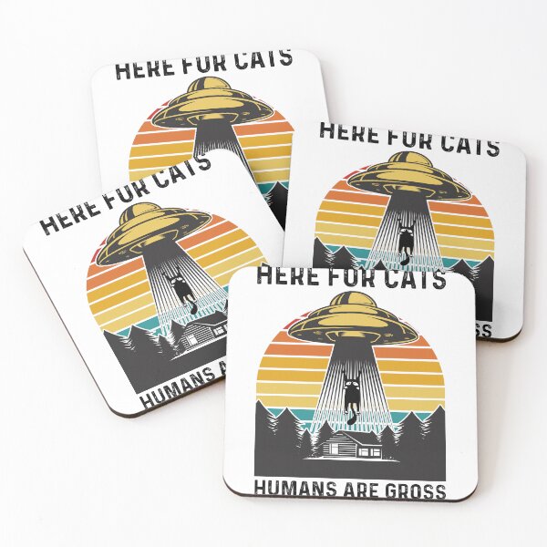 Item preview, Here for the cats humans are gross, funny cat lovers shirt, aliens taking cats from the earth designed and sold by kind4you.