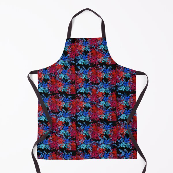 Item preview, Blue/red flower on black backround designed and sold by GG4YOU BEASTSHOP.