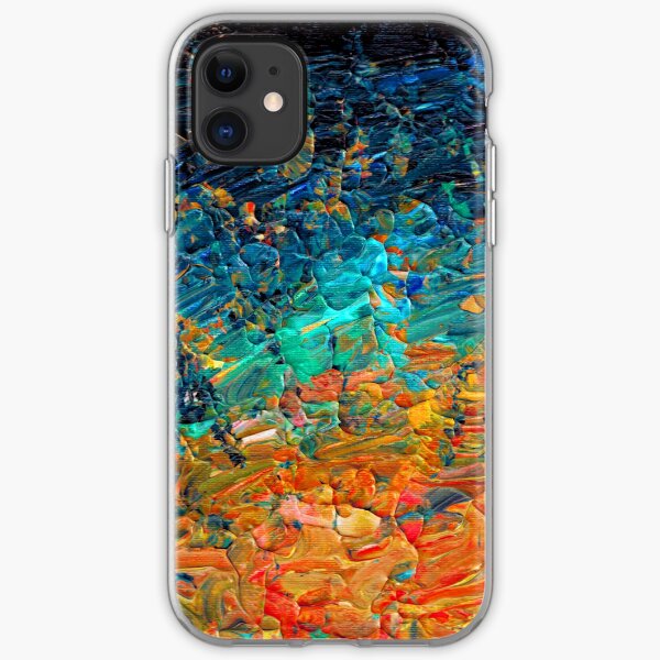 ETERNAL TIDE 2 Bold Rainbow Colorful Deep BlueTurquoise Aqua Orange Yellow Ombre Waves Abstract Acrylic Painting iPhone Soft Case