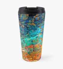 ETERNAL TIDE 2 Bold Rainbow bunte tiefe BlueTurquoise Aqua Orange Gelb Ombre Wellen Abstract Acrylbild Thermosbecher